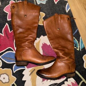 SAM EDELMAN BROWN LEATHER BOOTS SIZE 8